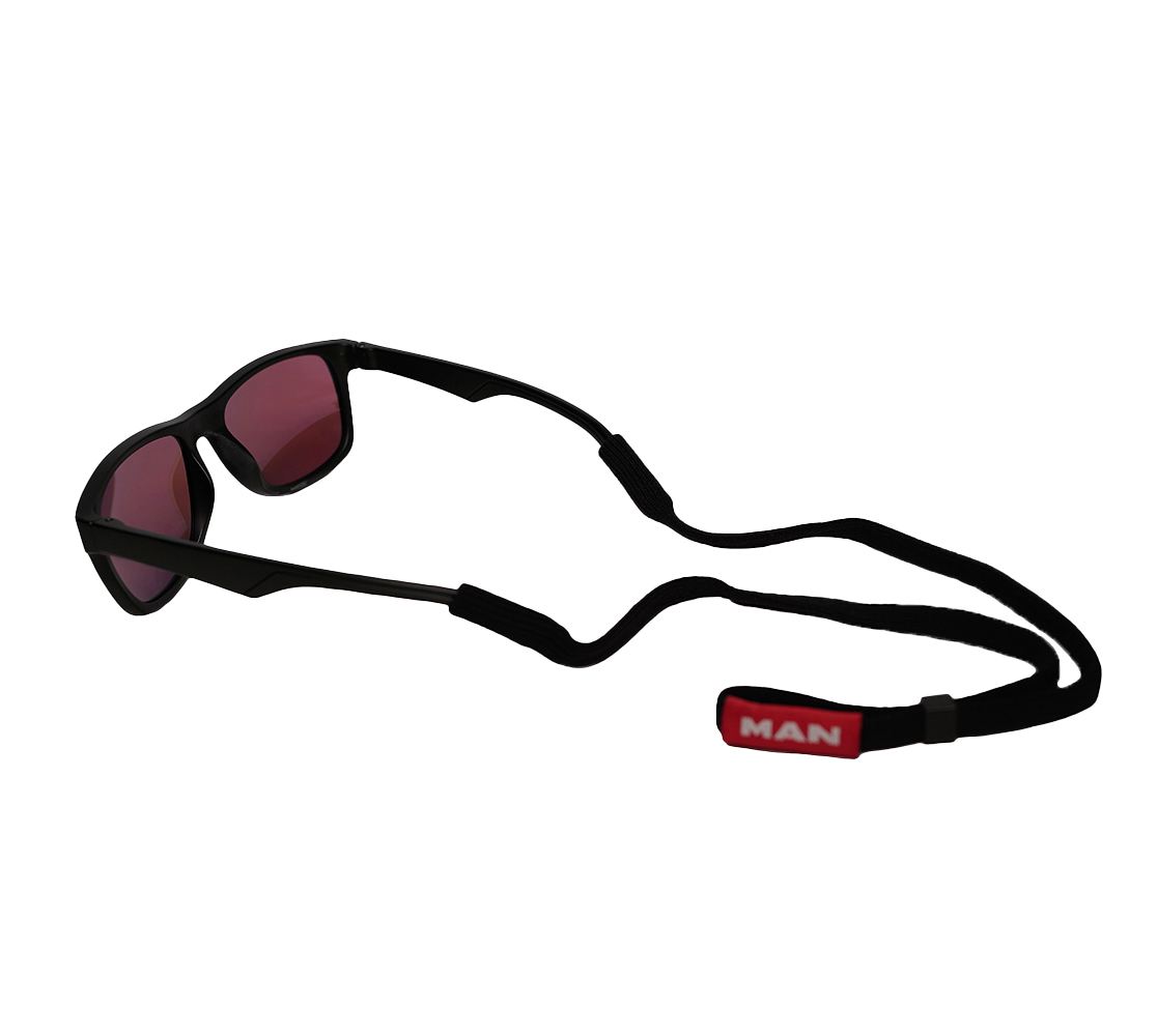 MAN goggle strap black with red accent