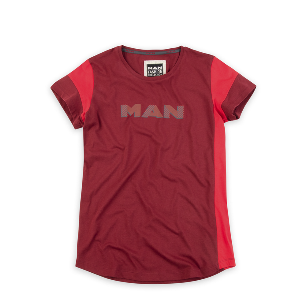MAN Fashion Ladies' T-shirt, dark red/red