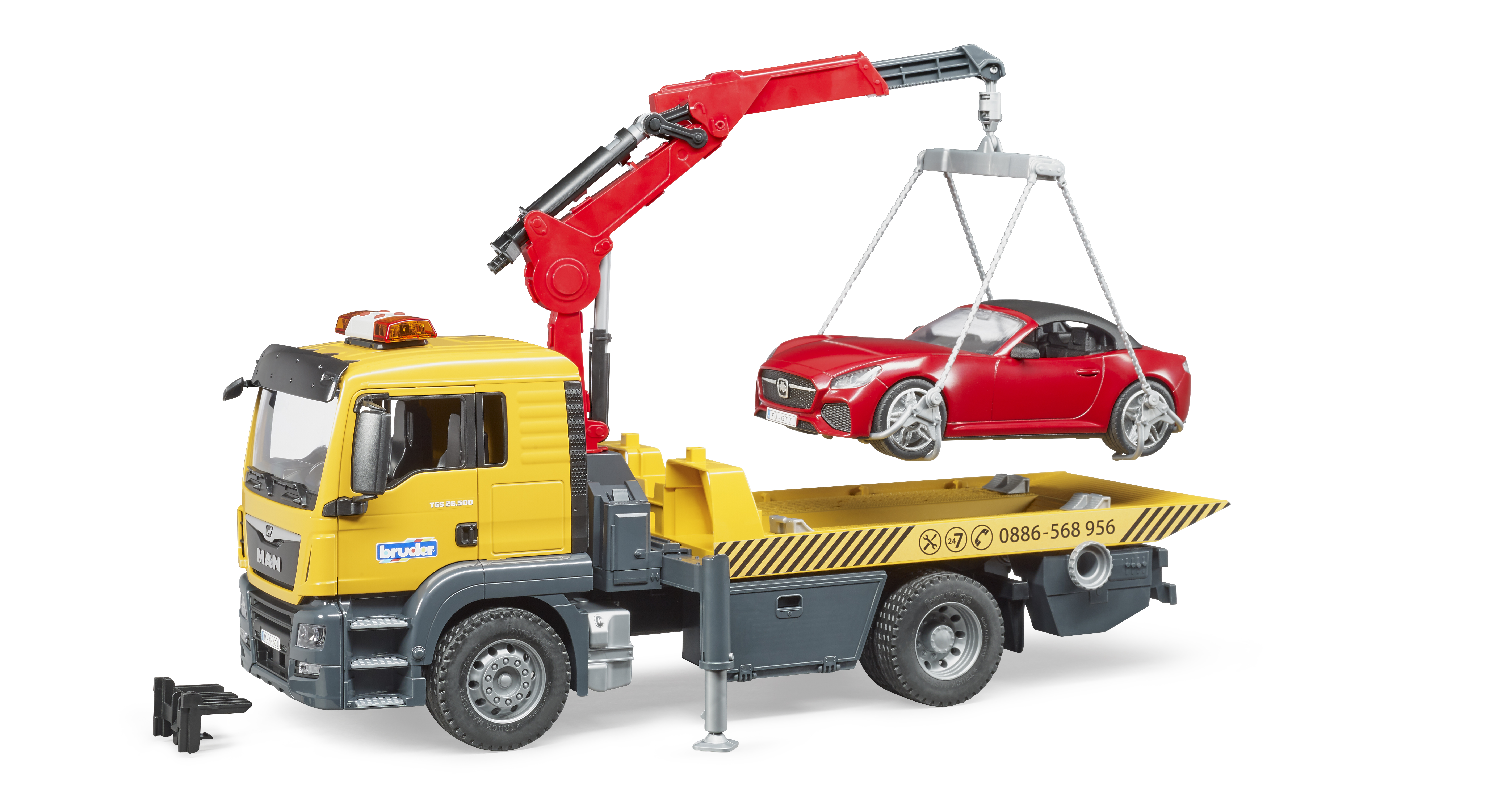 MAN TGS L towing truck with loading crane, car and L+S modules