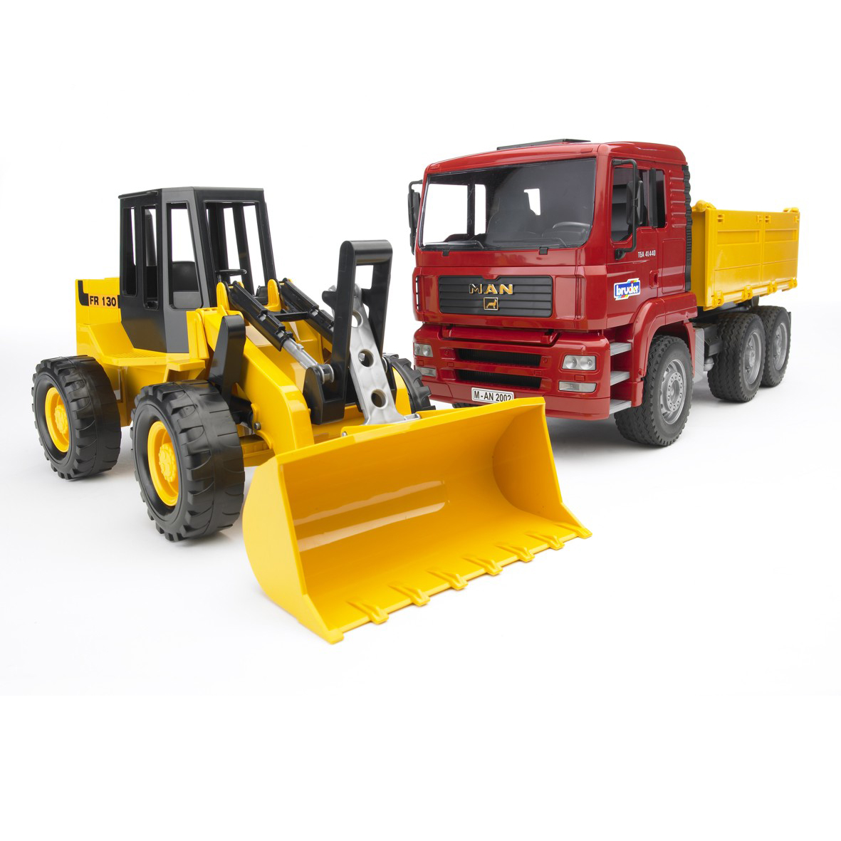 MAN TGA tipper truck with articulated wheel loader FR 130